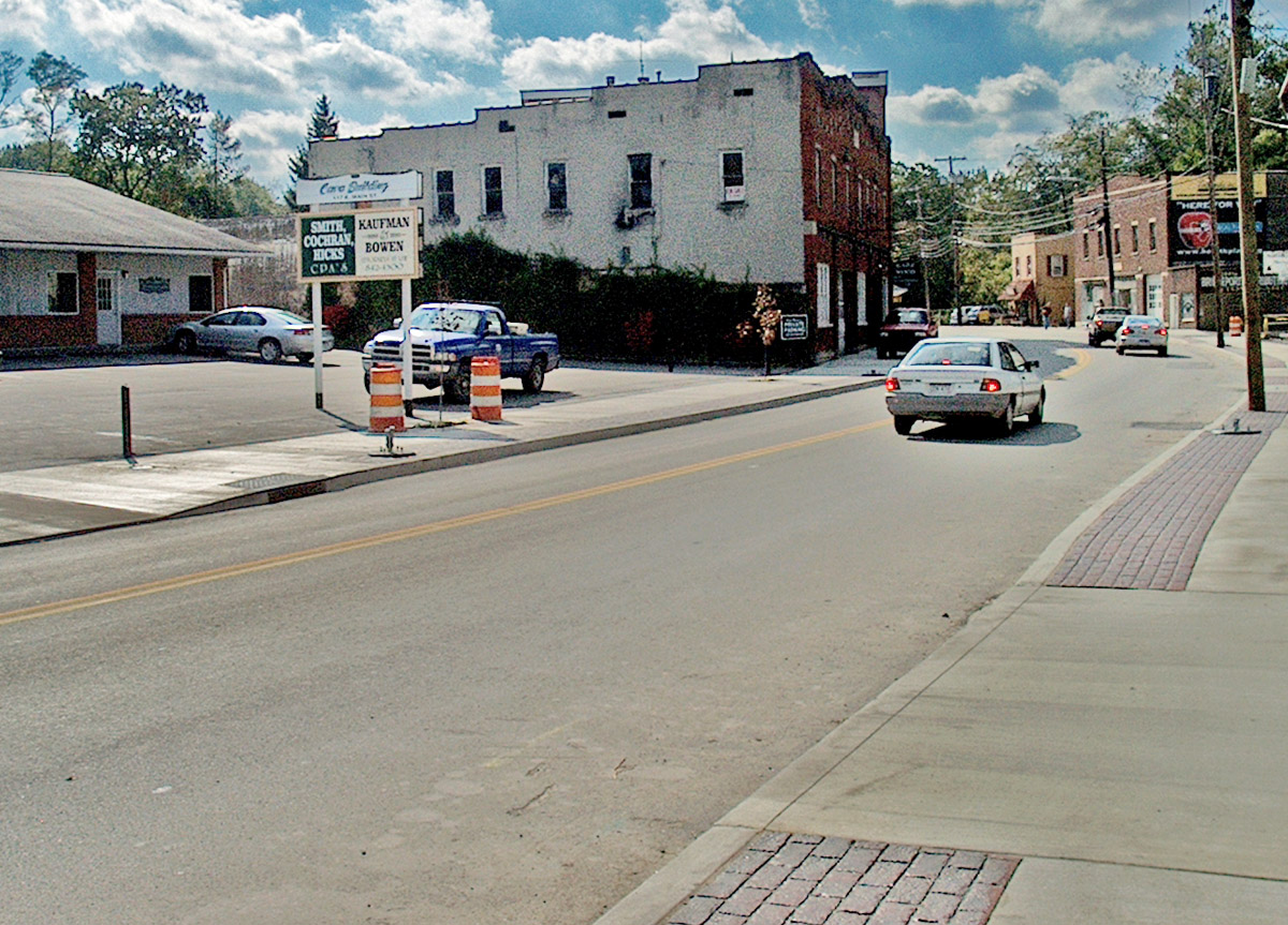 Bridgeport Streetscape Improvement with Stamped Concrete Borders