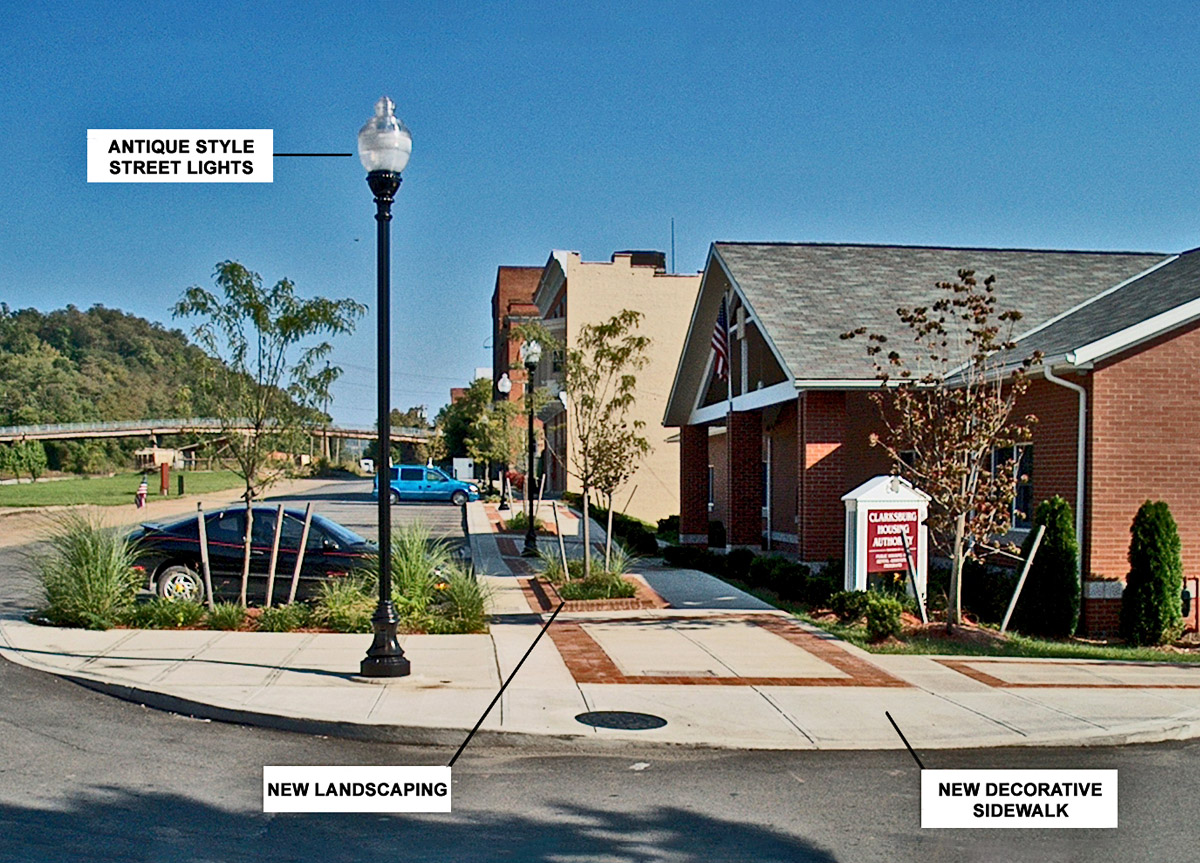 Clarksburg Streetscape Improvements in the Glen Elk District